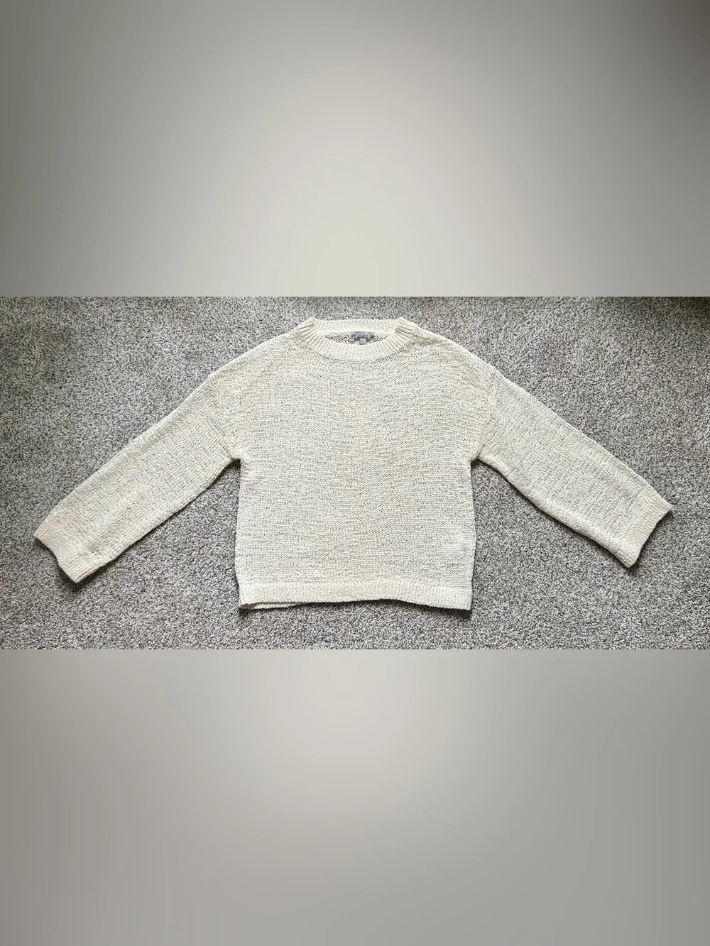 J.Crew Montauk pullover sweater in antique white Cream Coastal Casual Medium M